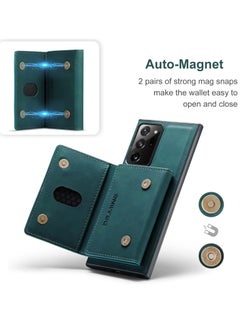 DGMING Wallet Case for Samsung Galaxy Note 20 Ultra, DG.MING Premium Leather Phone Case Back Cover Magnetic Detachable with Trifold Wallet Card Holder Pocket (Green)  - Image 4