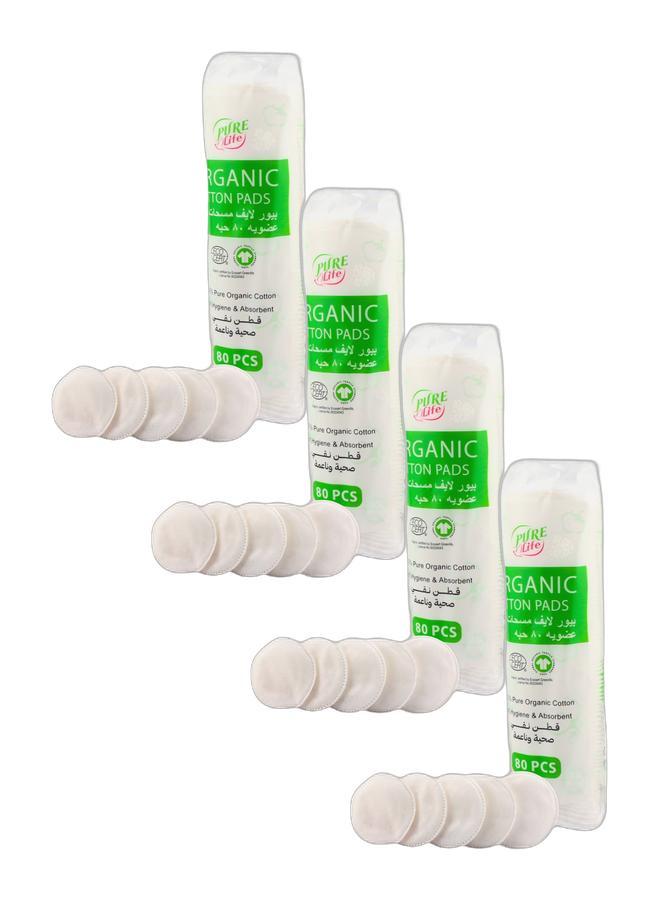 Pure Life (حزمة x 4) وسادات قطن عضوي من بيور لايف 80 قطعة - وسادات إزالة مكياج ناعمة وطبيعية - Image 1