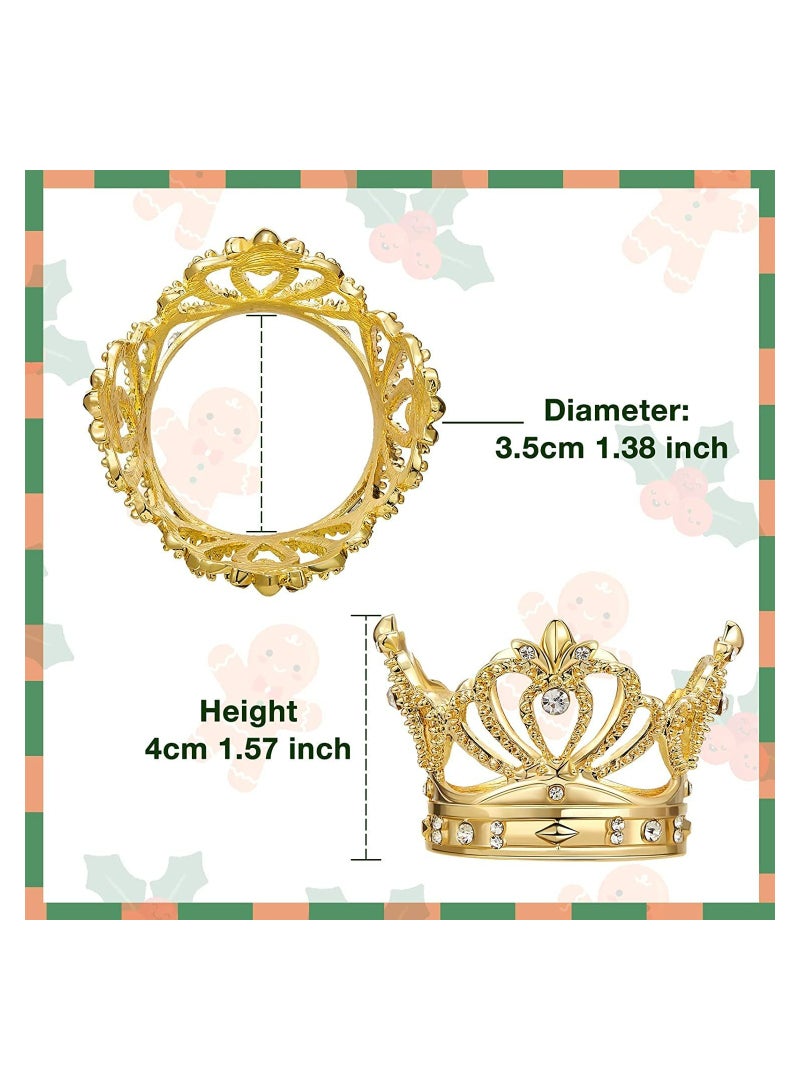 Gold Napkin Rings 6Pcs Crown Rhinestone Napkin Rings Hollow Out Napkin Rings Holders Serviette Buckle Holder Exquisite Household Napkin Holder Adornment for Wedding Party Dinner Table Decoration - Image 4