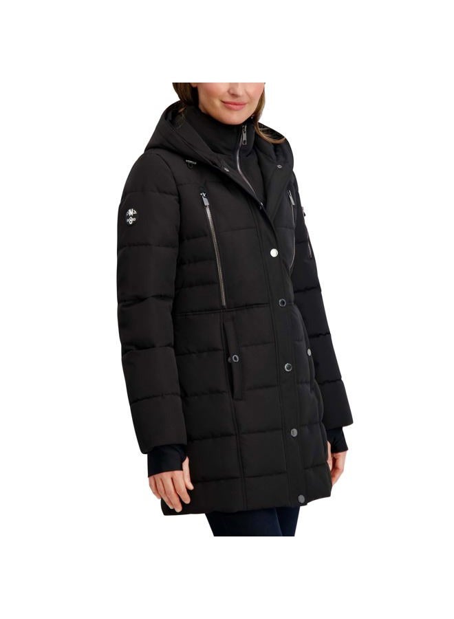 NAUTICA Women's Soft Mist Heavyweight Puffer Jacket– Winter Coat with Detachable Faux Fur Hood, Storm Cuffs, Black, Small - Image 3