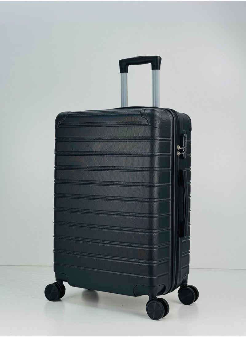 SAW & SEE Premium Hard Shell Luggage Set  – 3-Piece Durable Strong Suitcase Set, Lightweight ABS Trolley Bags with Smooth Rotating Spinner Wheels, Security Combination Lock, Telescopic Handle, Traveling Bag Suitcases – 20" / 24" / 28" – BLACK  - Image 2
