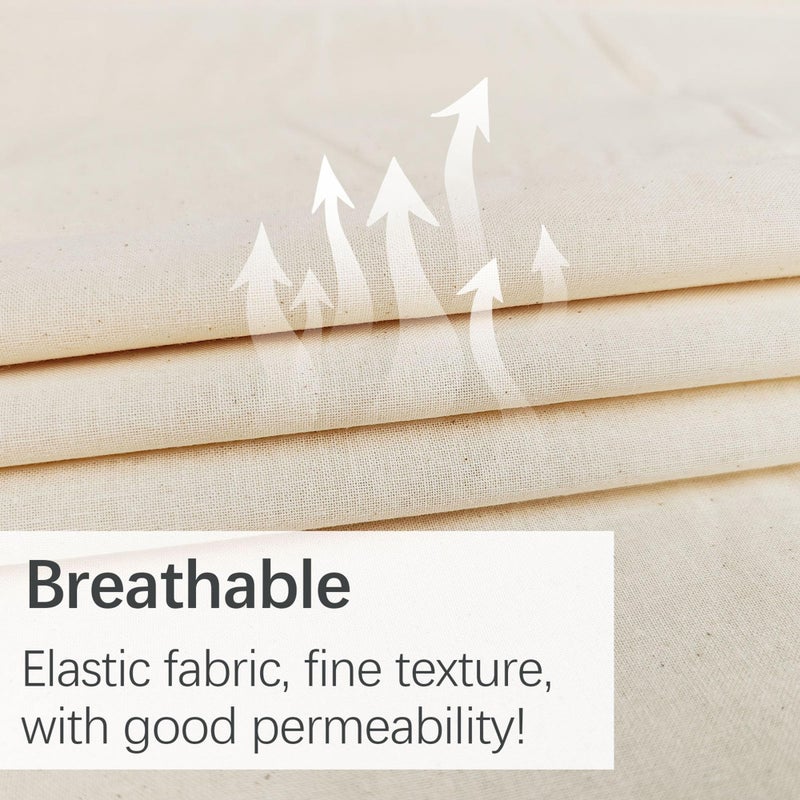 ARKBAODAN 2.5 Yards 100% Cotton Muslin Fabric Natural Unbleached Linen Fabric by The Yard 63 inch x 2.5 Yards Unbleached Muslin Linen Fabric Material for Sewing Material Apparel Cloth - Image 4