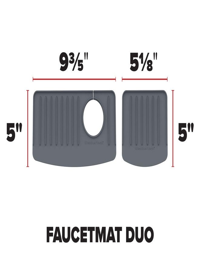 WeatherTech FaucetMat Duo - Protect Your Kitchen & Bathroom Countertops - Light Grey/Pebble - Image 3