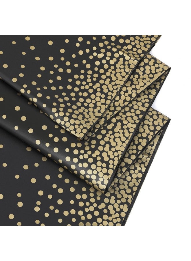 Generic Light Blue Gold Dot Plastic Tablecloth 54 X 108 Inch Blue Disposable Tablecloth With Gold Dot-Color:Black Background Gold Dots (bright)-Specifications:137*274CM 3 Silk  - Image 1