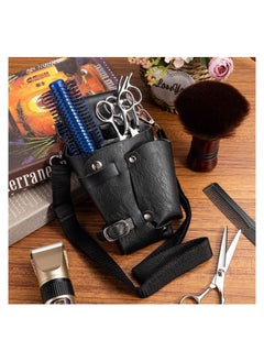Y&D Scissor Holster, Barber Hip Bag, Multi Pockets Hairdressing Scissors Comb Hair Stylist Tools Leather Pouch Bag with Waist Shoulder Belt, Professional Salon Hairdresser Belt  - Image 2
