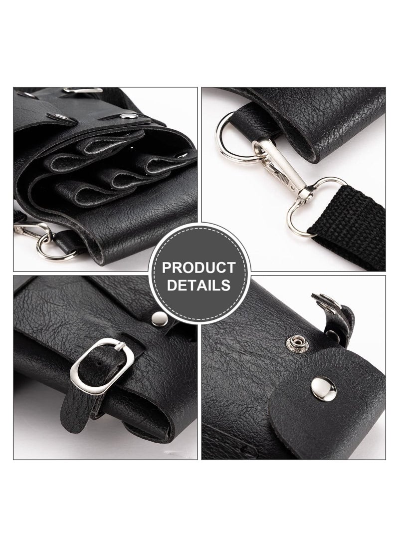Y&D Scissor Holster, Barber Hip Bag, Multi Pockets Hairdressing Scissors Comb Hair Stylist Tools Leather Pouch Bag with Waist Shoulder Belt, Professional Salon Hairdresser Belt  - Image 4
