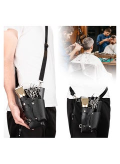 Y&D Scissor Holster, Barber Hip Bag, Multi Pockets Hairdressing Scissors Comb Hair Stylist Tools Leather Pouch Bag with Waist Shoulder Belt, Professional Salon Hairdresser Belt  - Image 3