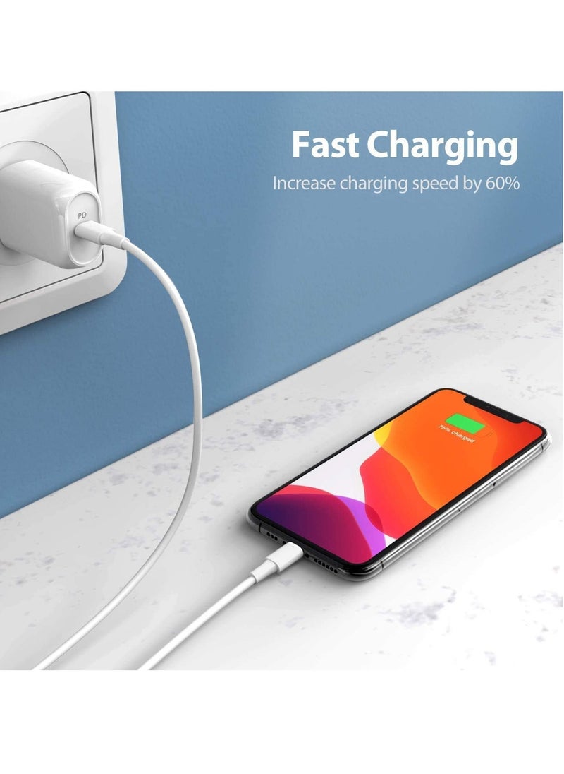 MFi Certified USB C to iPhone 12 Lightning Cable Charger,5Pack 3FT/6Foot/10Feet Type C Lightning Cord Support Fast Power Delivery Wire Compatible iPhone 14 Pro Max/13/11/XS/X/8,iPad,iPod White