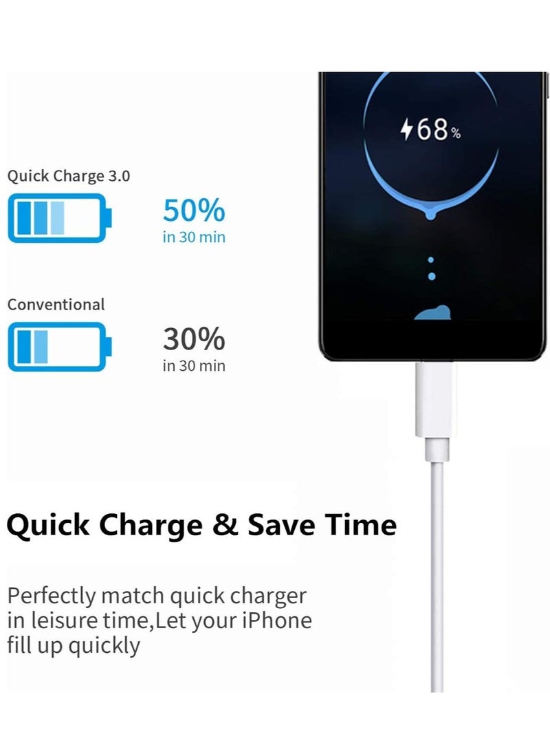 ELTRAZONE MFi Certified USB C to iPhone 12 Lightning Cable Charger,5Pack 3FT/6Foot/10Feet Type C Lightning Cord Support Fast Power Delivery Wire Compatible iPhone 14 Pro Max/13/11/XS/X/8,iPad,iPod White  - Image 3