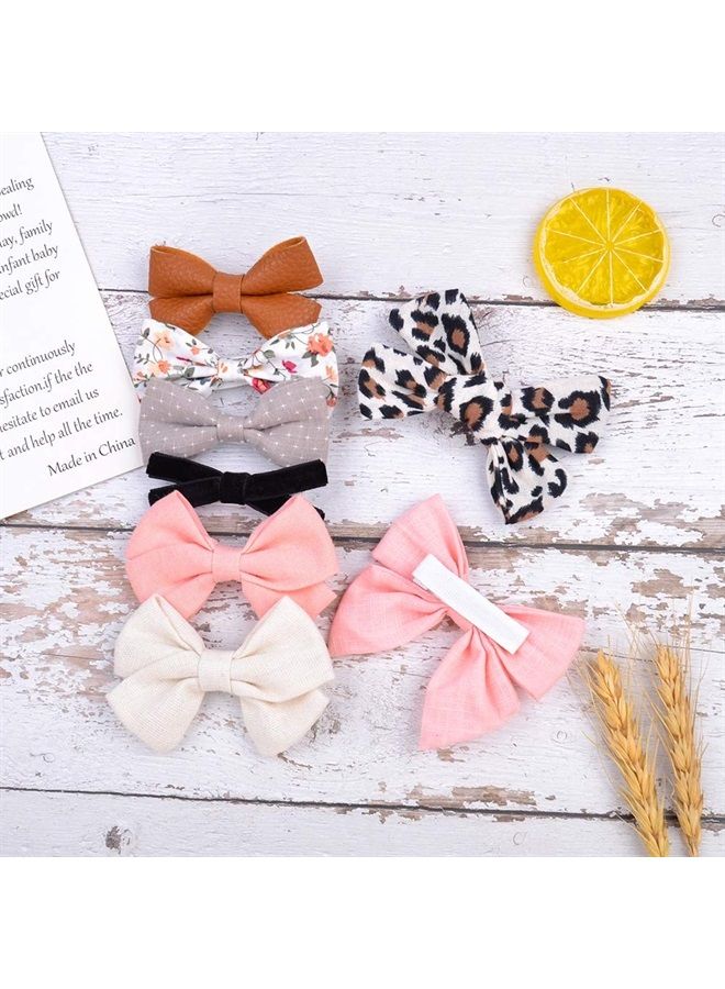 24pcs Baby Girl Hair Bows Clips Fully Lined Barrettes Alligator Clip Hair Accessories for Little Girls Toddler Kids Teens in Pairs One Size