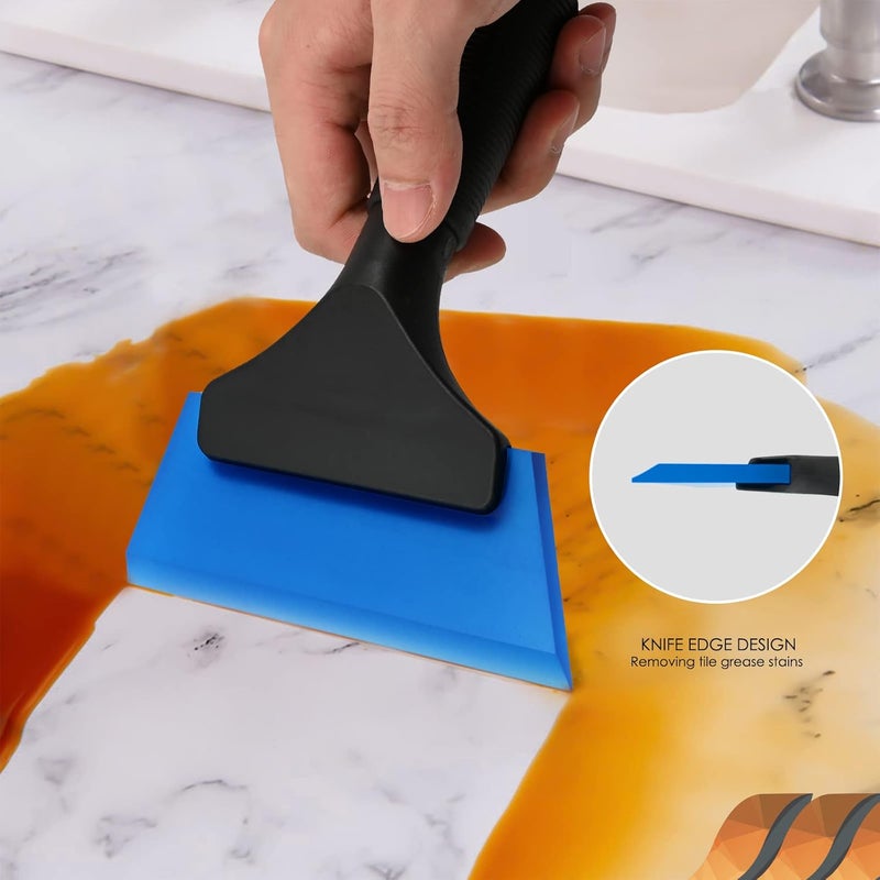 Ehdis Small Squeegee 5 inch Rubber Window Tint Windshield Squeegee for Car Window, Glass, Mirror, Shower, Auto,Windows Cleaning(Blue) - Image 4