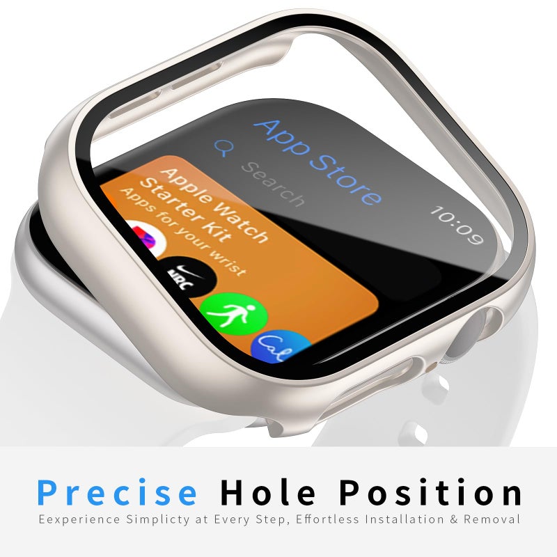 JERXUN 6 Pack Case Screen Protector for Apple Watch Series 11 (2025) Series 10 42mm, Ultra-Thin Scratch Resistant Full Protective Hard PC Bumper Cover with Tempered Glass for iWatch 42mm - Image 5
