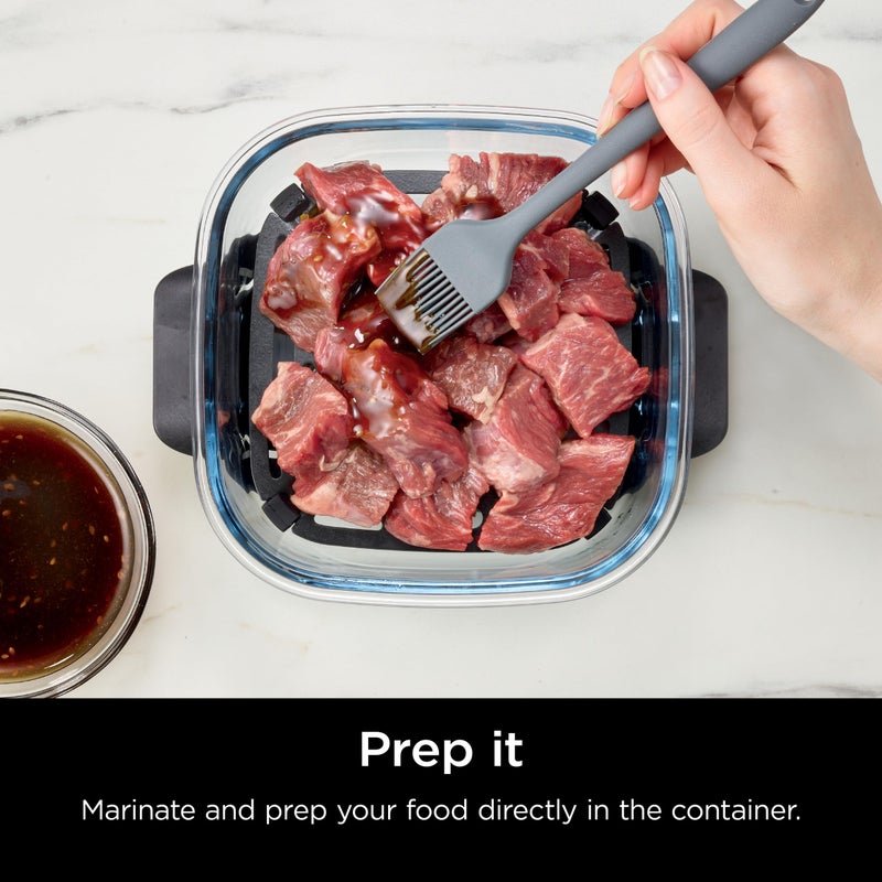 Ninja 6-Cup 2-Pack CleanCrisp Glass Containers for Meal Prepping with Leak-Proof Storage Lids, Compatible with Ninja Crispi Portable Cooking System, Microwave, Freezer & Dishwasher Safe, XSKSFN2X6CUP - Image 5
