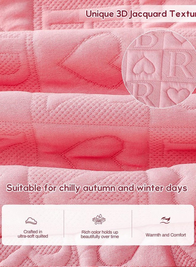 Jecson Toddler Baby Girl Clothes: Soft Warm Outfits Set Quilted Heart Sweatshirt & Pants Cute Fall Winter Home Out 2Pcs 3M-4T, Pink, 2-3 Years - Image 5