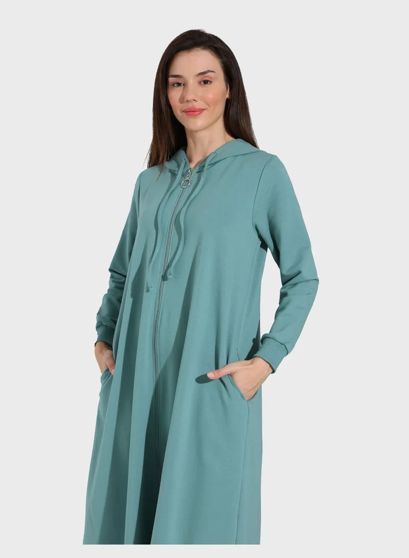 Benin by modanisa Draw String Hooded Coat