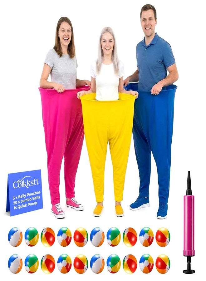 Cotkkstt 3 Pack Granny Pants Yard Game with 20 Bouncy Balls & 1 Pump - Grandma Pants Outdoor Party Game for Adults, Family Reunions, Backyard Parties, and Team-Building Activities - Image 1