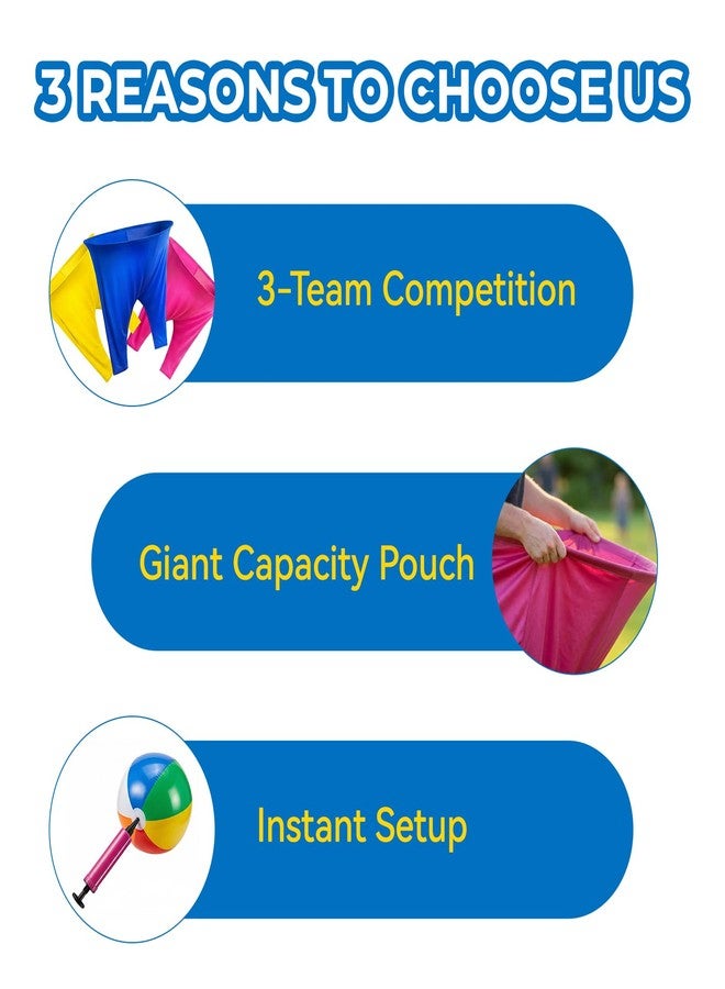 Cotkkstt 3 Pack Granny Pants Yard Game with 20 Bouncy Balls & 1 Pump - Grandma Pants Outdoor Party Game for Adults, Family Reunions, Backyard Parties, and Team-Building Activities - Image 5
