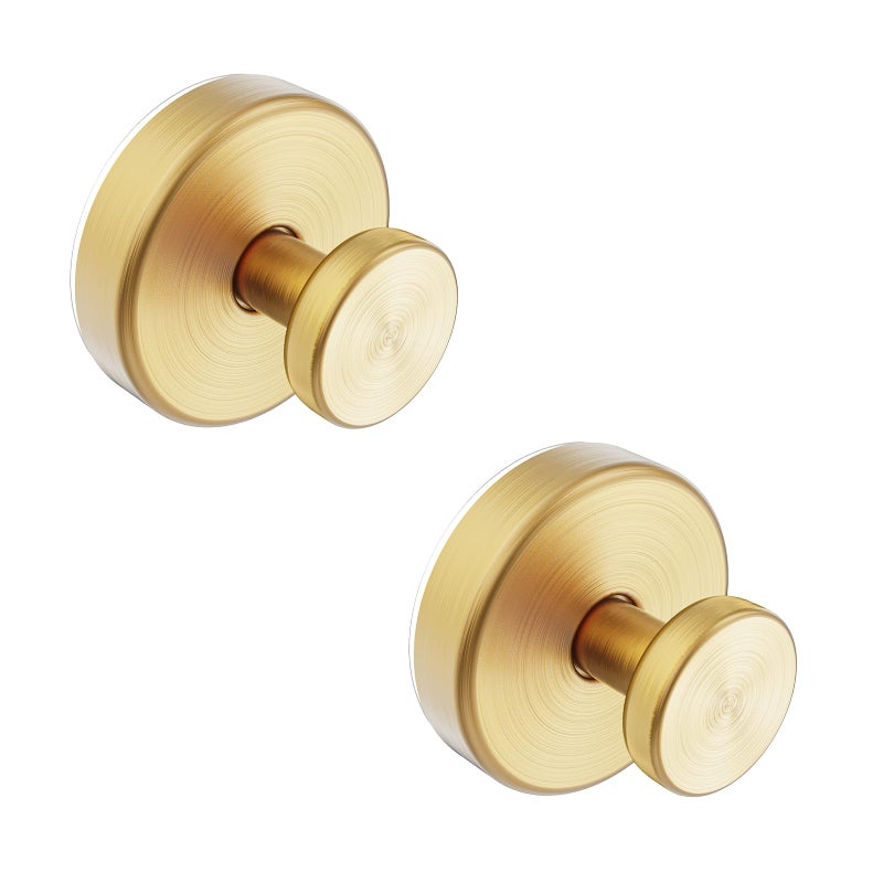 Bntuk Suction Cup Hooks for Shower Towel Hooks for Bathroom Window Glass Bath Robe Looafh Hook for Hanging 2 Pack Gold
