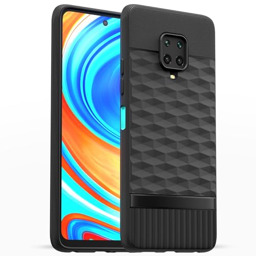 Pikkme Back Cover for Redmi Note 10 Lite/Note 9 Pro/Pro Max/Poco M2 Pro Camera Protection 3D Hexa Cube Design Silicone Protective Bumper Case (Black) - Image 1