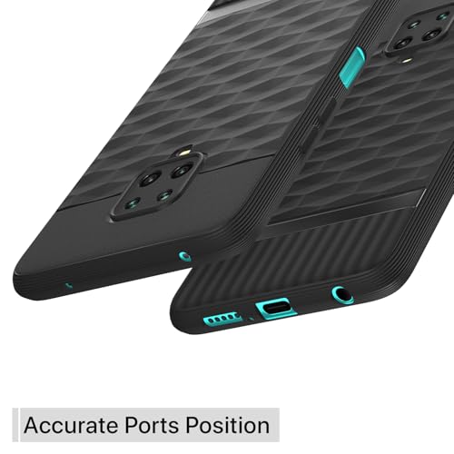 Pikkme Back Cover for Redmi Note 10 Lite/Note 9 Pro/Pro Max/Poco M2 Pro Camera Protection 3D Hexa Cube Design Silicone Protective Bumper Case (Black) - Image 4