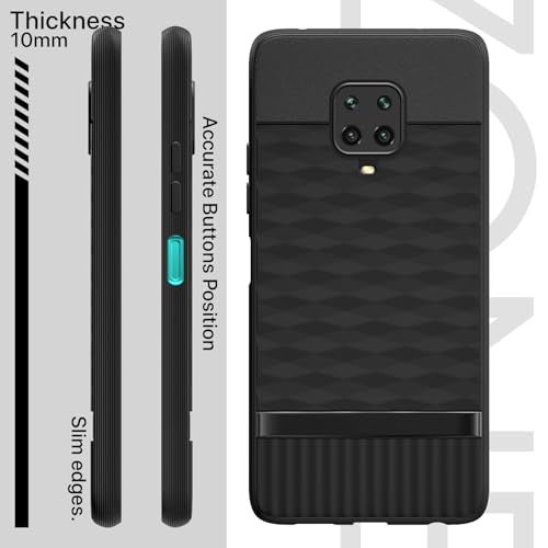 Pikkme Back Cover for Redmi Note 10 Lite/Note 9 Pro/Pro Max/Poco M2 Pro Camera Protection 3D Hexa Cube Design Silicone Protective Bumper Case (Black) - Image 3