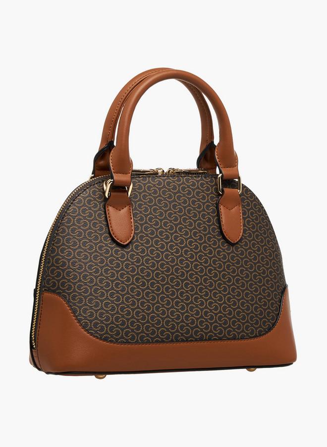 Celeste Monogram Print Tote Bag with Double Handle and Zip Closure - Image 4