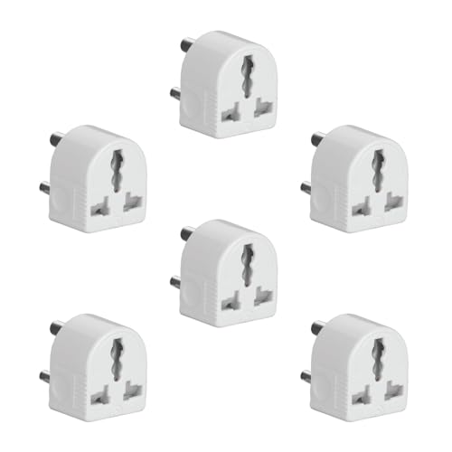 Anchor by Panasonic 6/10/13A 3 Pin Multiplug adapter with Universal Combi Socket | 3 Pin Multi Plug Universal Socket (White, 52809-Pk6) - Image 1