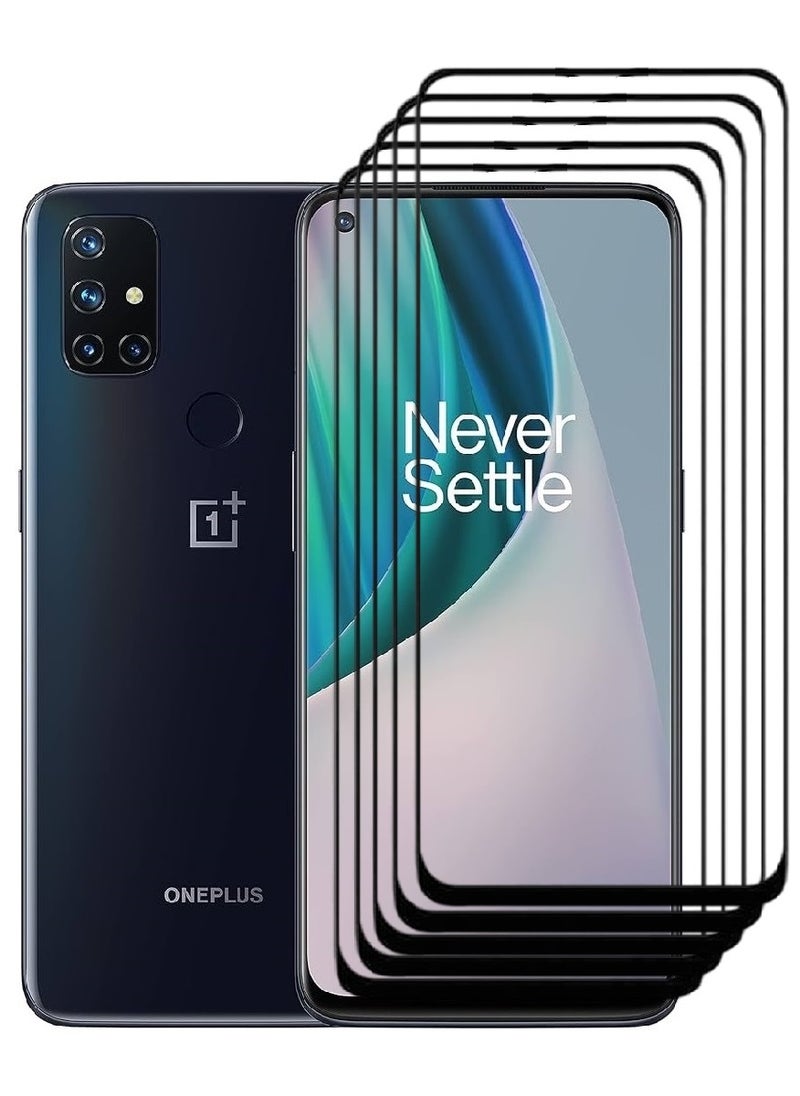 AINA 5 Pieces Tempered Glass Screen Protector 5D Designed For OnePlus Nord N10 5G Full Glue Edge to Edge Full Screen Coverage And Bubble Free - Image 1