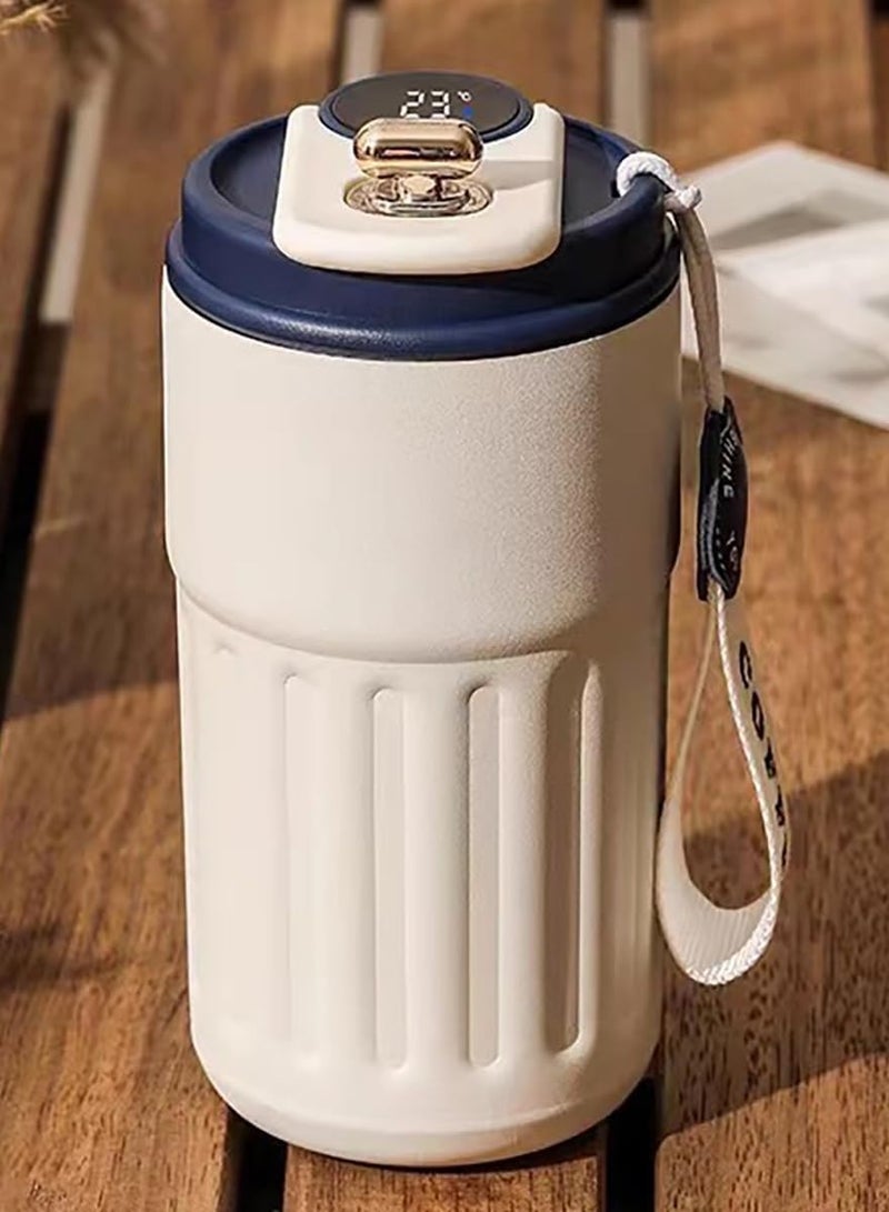 هومستر 450ml Reusable Insulated Coffee Mug with Temperature Display, 316 Stainless Steel Coffee Cup with Flip Lid, Leakproof Tumbler Thermal Mug for Hot or Iced Coffee or Tea - Image 2