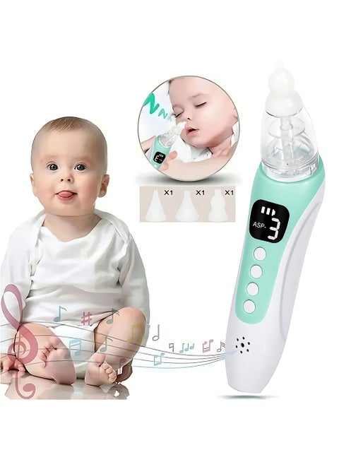 Electric Silent Baby Nasal Aspirator Automatic Nose Cleaner With Silicone Nose Tips Music Soothing Function Rechargeable Portable Nasal Aspirators