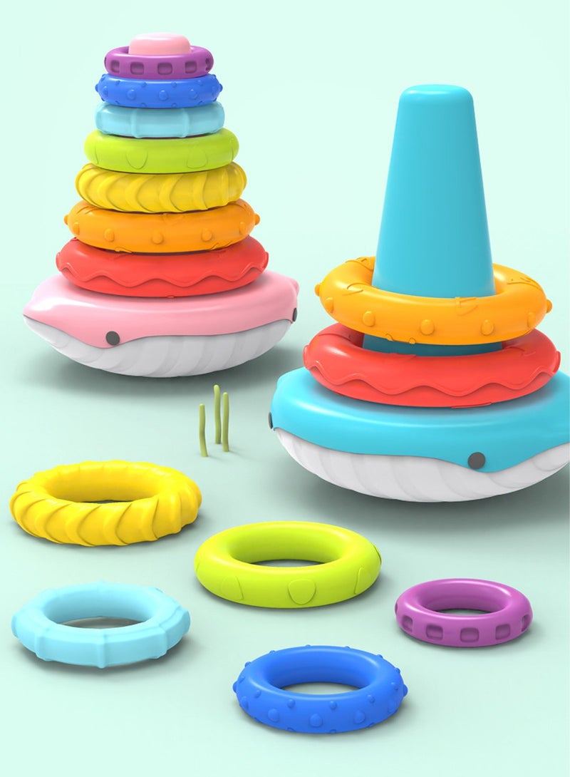 Baby Stacking Music, Baby Rainbow Tower Collar, Early Education Puzzle Toys - Image 5
