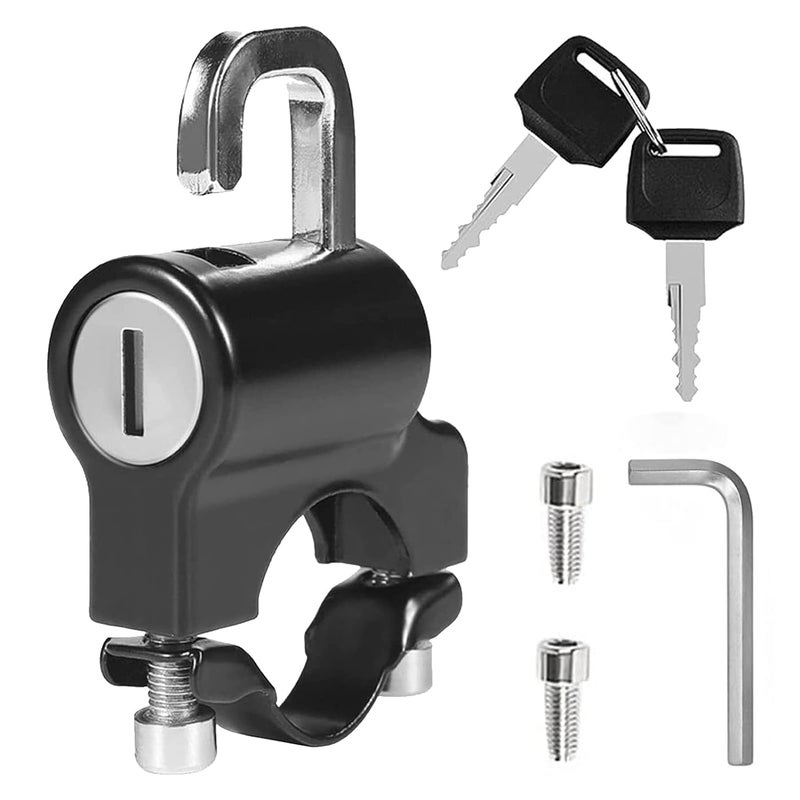 Darkness Helmet Lock for Bike Motorcycle 22-24mm Handlebar Tubes Rust Resistant Heavy Duty Helmet Helmet Accessories for Handlebar Scooter Lock for Motorcycles, Bicycles or Scooters - Image 1