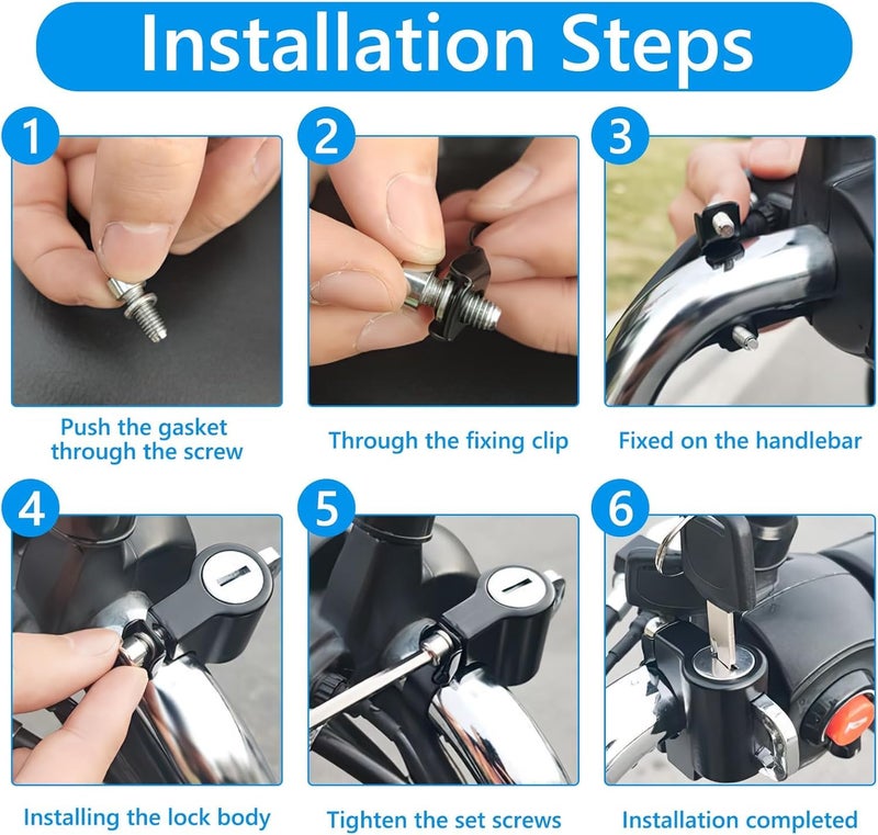 Darkness Helmet Lock for Bike Motorcycle 22-24mm Handlebar Tubes Rust Resistant Heavy Duty Helmet Helmet Accessories for Handlebar Scooter Lock for Motorcycles, Bicycles or Scooters - Image 4