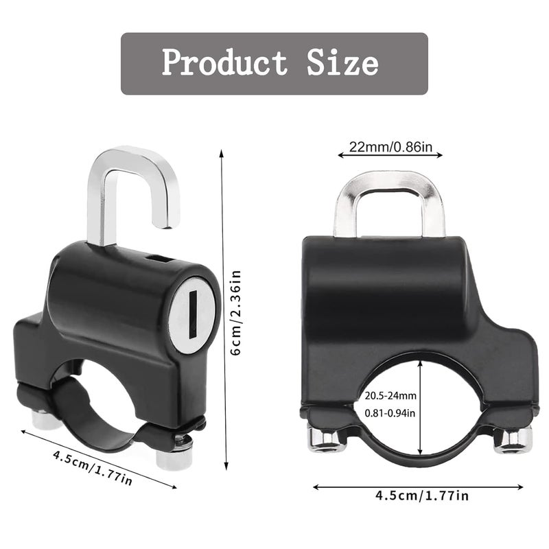 Darkness Helmet Lock for Bike Motorcycle 22-24mm Handlebar Tubes Rust Resistant Heavy Duty Helmet Helmet Accessories for Handlebar Scooter Lock for Motorcycles, Bicycles or Scooters - Image 2