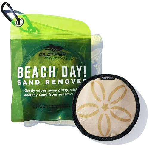 Pilotfish Beach Essentials Sand Remover Bag, Gentle Skin-Friendly Formula with 7 Natural Ingredients, Free of Talc and Fragrance, Sand Removal Beach Accessories, Must Haves, Gifts for Women - Image 1