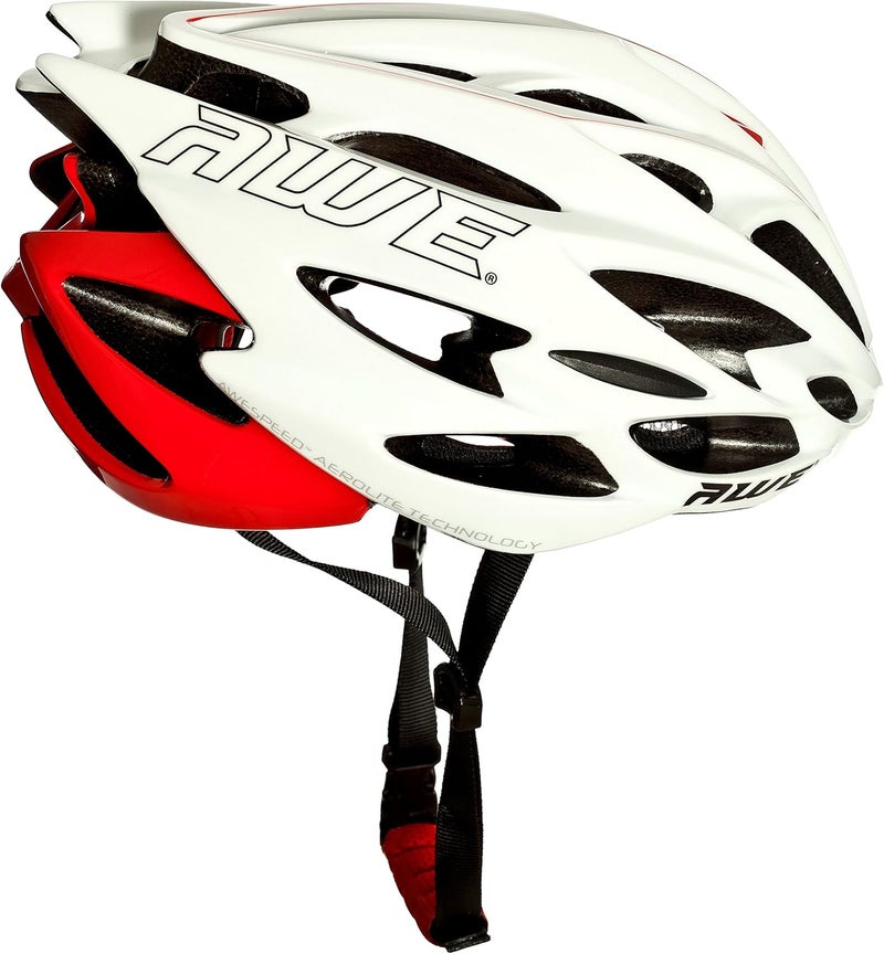 AWE AWESpeed™ In Mould Adult Men's Road Racing Cycling Helmet 55-58cm White/Red - Image 2