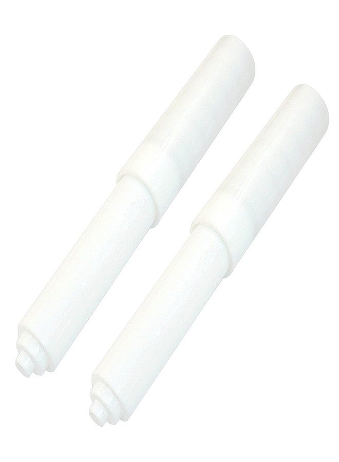 Moicstiy 2Pack Toilet Paper Holder Spring Rod Replacement, Plastic Spring Loaded Toilet Paper Holder, White - Image 1