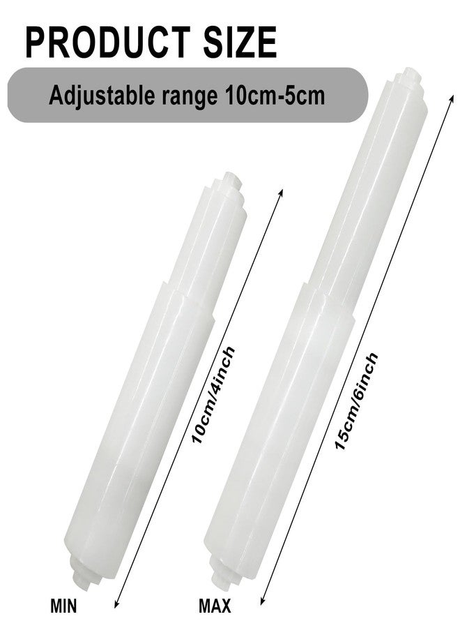 Moicstiy 2Pack Toilet Paper Holder Spring Rod Replacement, Plastic Spring Loaded Toilet Paper Holder, White - Image 3