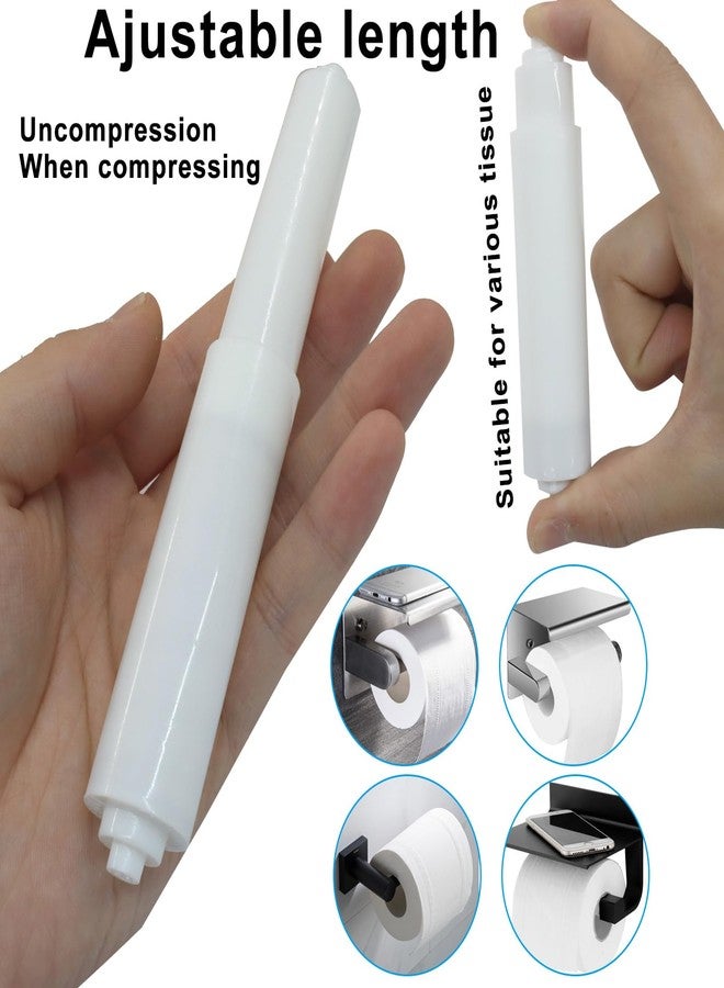 Moicstiy 2Pack Toilet Paper Holder Spring Rod Replacement, Plastic Spring Loaded Toilet Paper Holder, White - Image 5