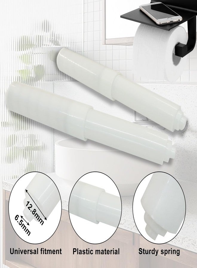 Moicstiy 2Pack Toilet Paper Holder Spring Rod Replacement, Plastic Spring Loaded Toilet Paper Holder, White - Image 4