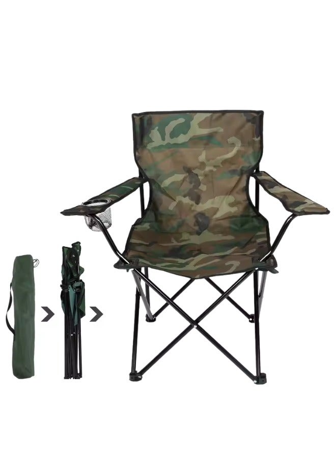 Outdoor.Market Beach and Camping Chair with Arm Cup Holder – Heavy-Duty, Ultra-Light, Foldable & Portable Outdoor Seating for Adventure & Relaxation - Camouflage - Image 5