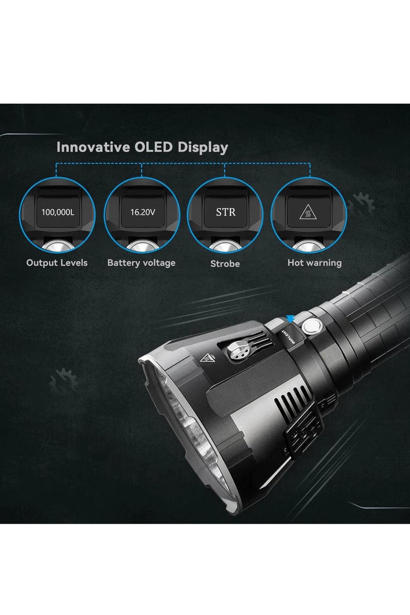 IMALENT MS18 100000 Lumens LED Flashlight Powerful Tactical Flashlights with OLED Display, Brightest Flashlight Waterproof for Outdoors Emergency Working - Image 4