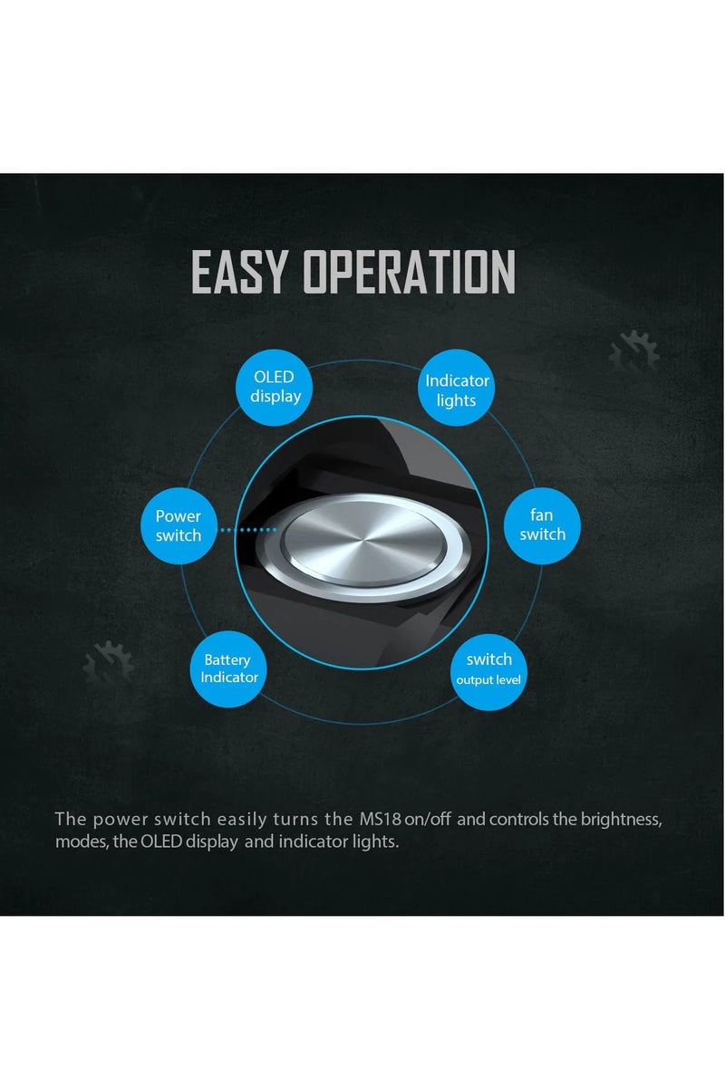 IMALENT MS18 100000 Lumens LED Flashlight Powerful Tactical Flashlights with OLED Display, Brightest Flashlight Waterproof for Outdoors Emergency Working - Image 5