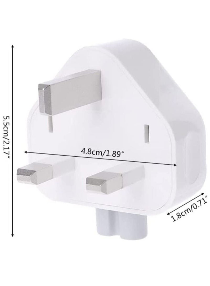 Ntech حزمة Ntech من 4 قابس كهربائي قابل للفصل 3 دبابيس المملكة المتحدة رأس بطة لشاحن USB لجهاز Apple iPad iPhone محول طاقة MacBook (المعيار: قابس المملكة المتحدة) - Image 2