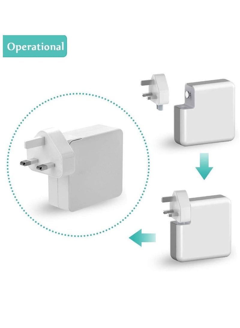Ntech حزمة Ntech من 4 قابس كهربائي قابل للفصل 3 دبابيس المملكة المتحدة رأس بطة لشاحن USB لجهاز Apple iPad iPhone محول طاقة MacBook (المعيار: قابس المملكة المتحدة) - Image 4