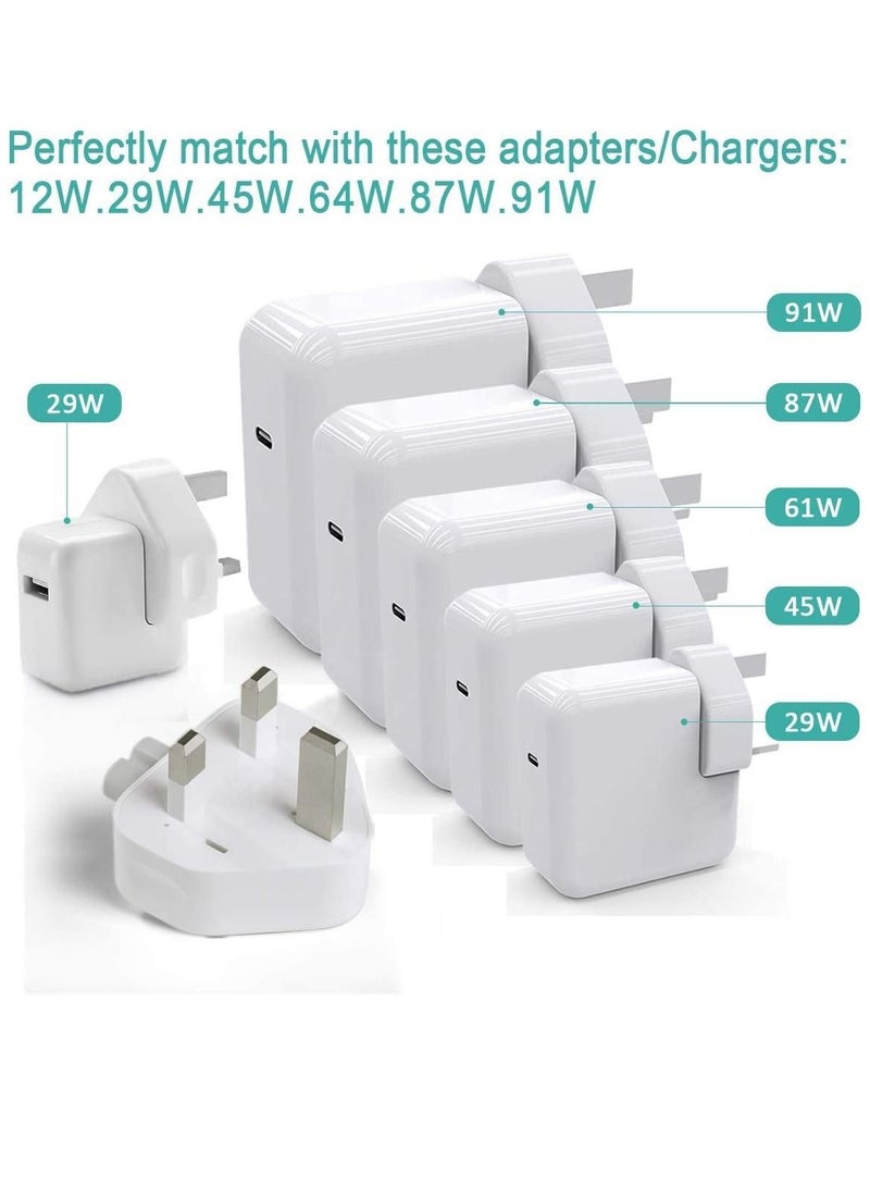 Ntech حزمة Ntech من 4 قابس كهربائي قابل للفصل 3 دبابيس المملكة المتحدة رأس بطة لشاحن USB لجهاز Apple iPad iPhone محول طاقة MacBook (المعيار: قابس المملكة المتحدة) - Image 3