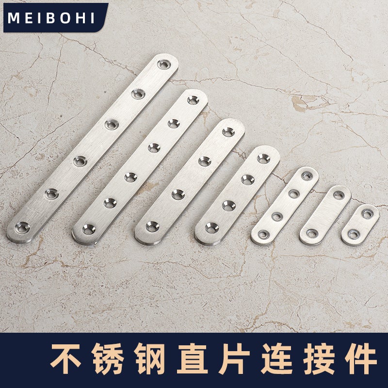 Stainless Steel Plane One Word Angle Code Straight Code Straight Plate Angle Iron Furniture Fastener Connector One Word Horse Fixture - Image 2