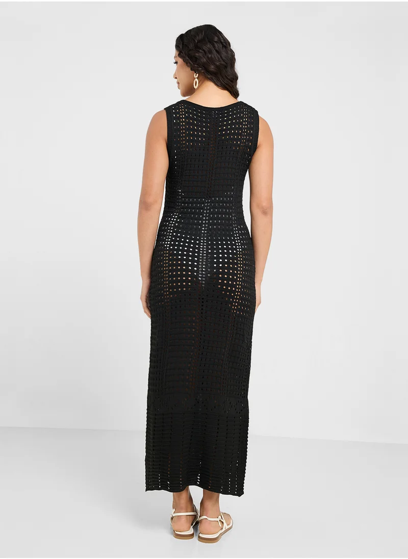 جينجر Crochet Beach Dress