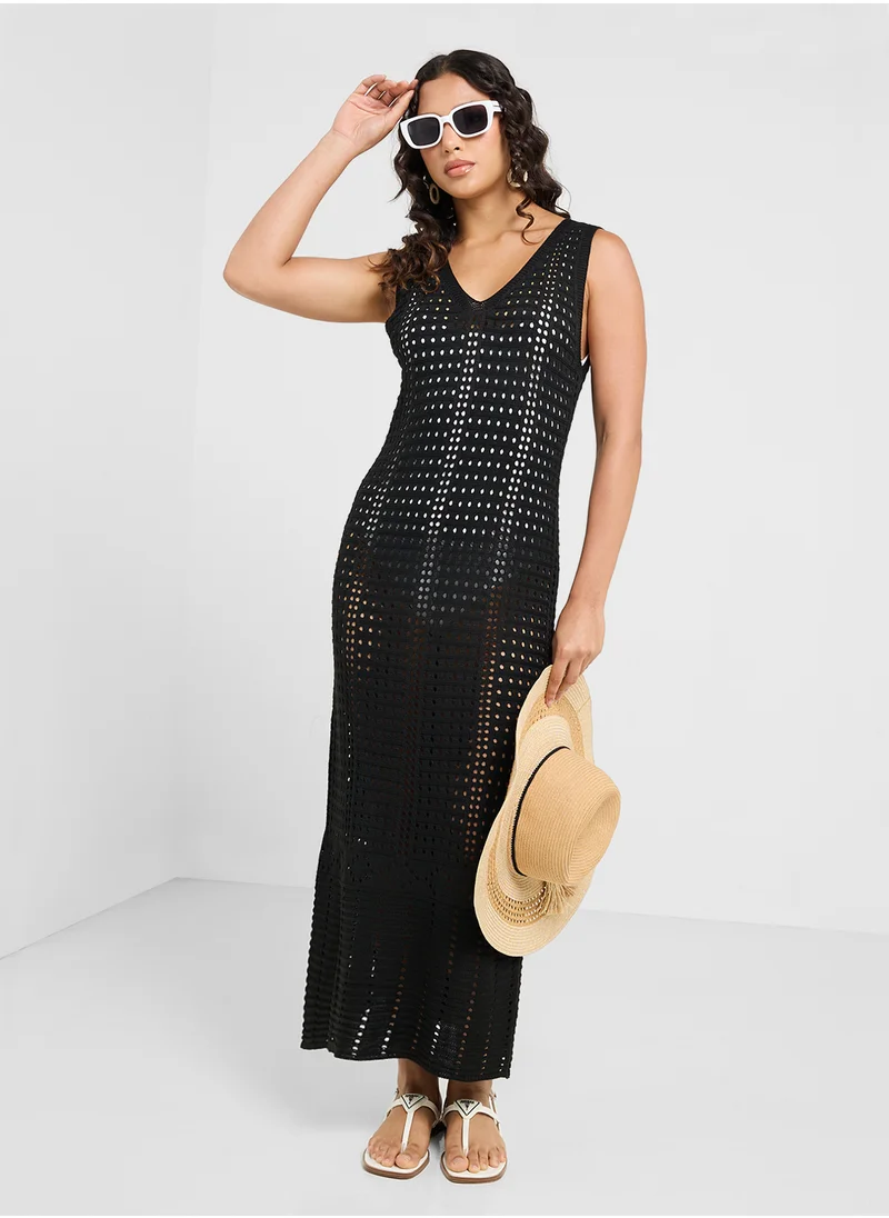 جينجر Crochet Beach Dress
