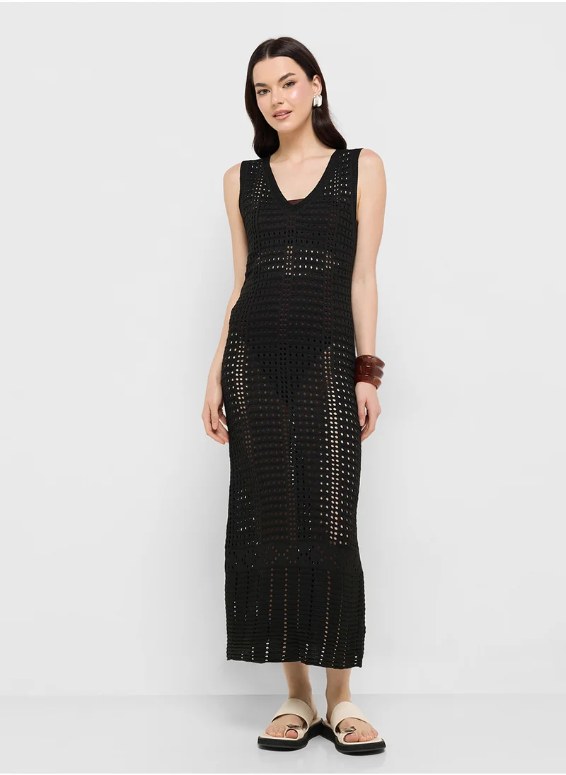 Ginger Crochet Overlay Dress